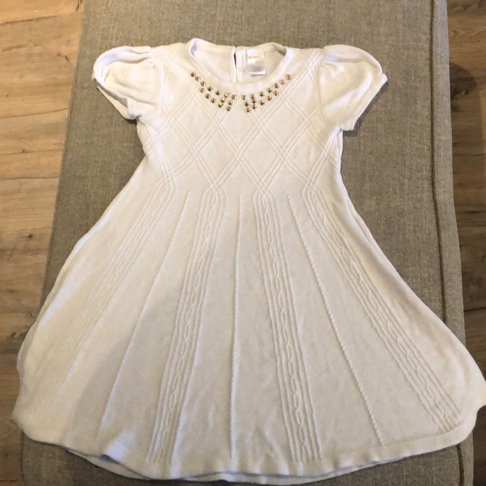 White sweater dress